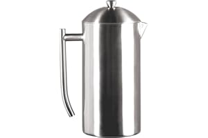 Frieling Coffee Press Stainless Steel French Press Coffee Maker - 44 oz, Brushed Stainless Steel - Double-Walled Insulated Zero Sediment Filter - For Home & Camping