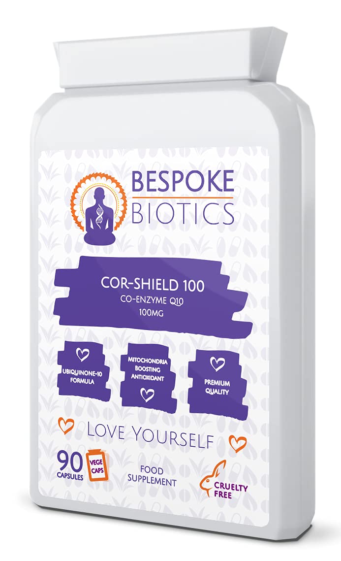 Co Enzyme Q10 100mg | COR-Shield 100 | High Absorption | Heart| Headache| Energy 100% Natural Coenzyme Q-10 | Enhanced B1| No Silicon | UK Made 90 Caps