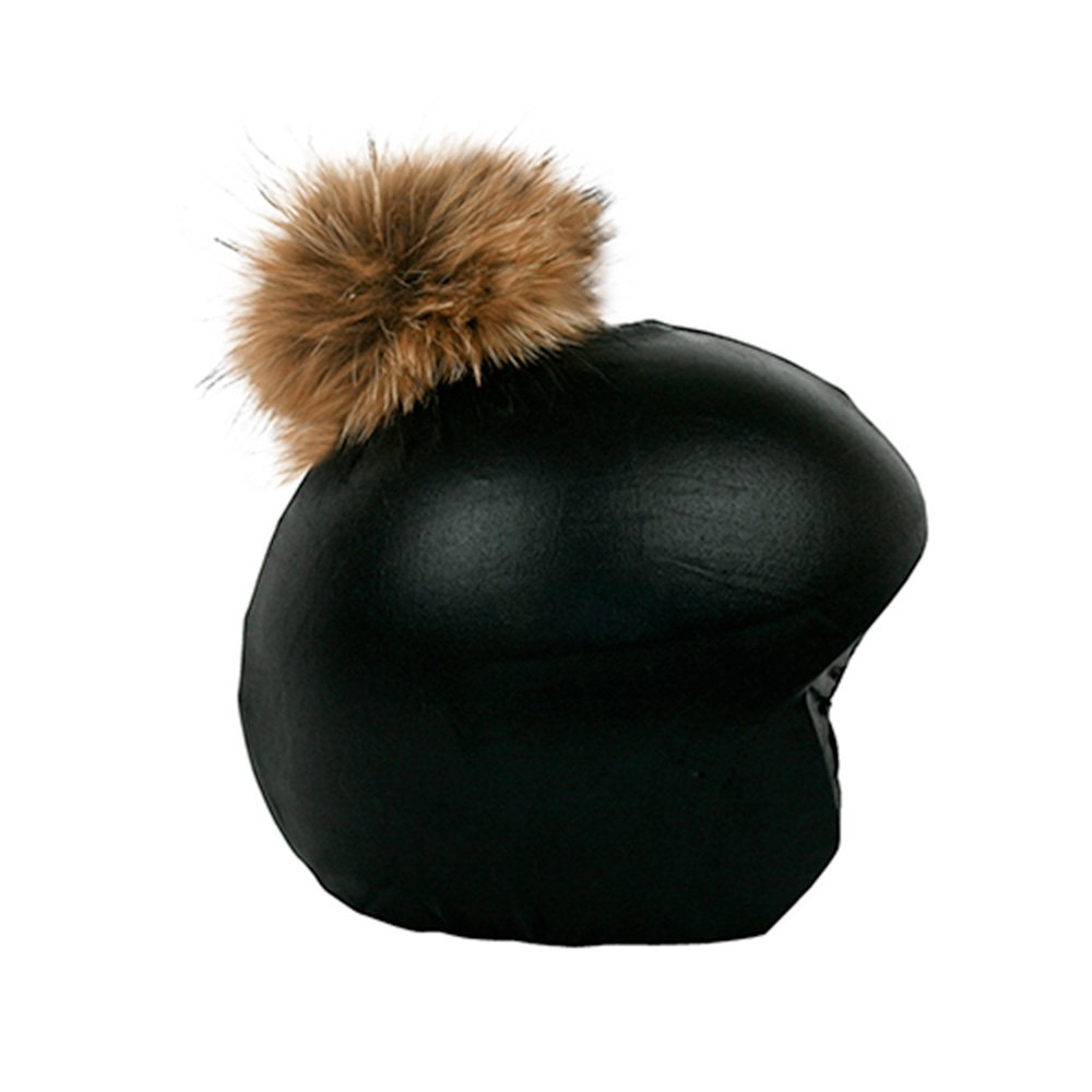 COOLCASC EXCLUSIVE black/brown fur Pom Pom Multisport helmet cover