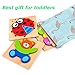 Dinana Wooden Animal Jigsaw Puzzles for Toddlers 1 2 3 4 Years Old, Educational Toys Gift with 5 Pcs Chunky Bright Vibrant Color Shapes Lovely Animal, Free Drawstring Bag for Easy Storage