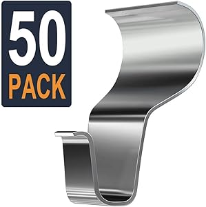 Vinyl Siding Hooks for Hanging [50 Pack], No Drilling Needed Hangers for Vinyl Siding, Low Profile Heavy Duty Stainless Steel Vinyl Siding Hooks Clips for Wreath Decor Tool Light Hanging