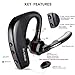 Samnyte Bluetooth Headset, 10Hrs Talk Time V4.1 Hands Free Car Bluetooth Headphones Noise Reduction Microphone and Mute Switch Wireless Earpiece for Office/Driver/Support iPhone Android