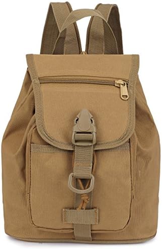 Small Tactical Backpack for Boys and Girls Mini Backpack Travel lightweight Daypack Casual Classic Backpack School Rucksack 10L (khaki)