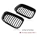 Heart Horse Front Kidney Grills Compatible With B-MW E46 Sedan 320i 325i 325xi 323i 328i 330i 4D 4 Door 1998-2001 Gloss Black
