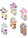 My Little Pony Girls 6 pack Socks (Shoe: 10-4 (Sock: 6-8), Blue Hearts Stripes)