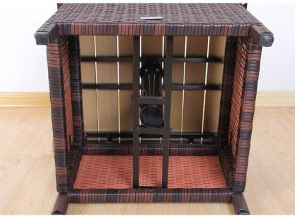 Broyer K Rattan Wood Patio Umbrella Stand Dining Table Durable Steel Frame Plastic Tabletop Mix Brown Finish Outdoor Lightweight T6187tb Amazon Co Uk Garden Outdoors