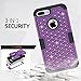 iPhone 7 Plus Case, LONTECT Hybrid Heavy Duty Shockproof Diamond Studded Bling Rhinestone Case with Dual Layer [Hard PC+ Soft Silicone] Impact Protection for Apple iPhone 7 Plus - Purple/Black