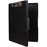 Dexas Slimcase 2 Plastic Clipboard with Storage and Side Opening, Black, Office Supplies Clipboards to Organize, Carry and Store, A4 Holder, Style and Functionality Nursing Clipboards