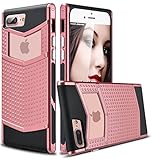 iPhone 7 Plus Case, Ansiwee Anti-slip Shockproof Armor iPhone 7 Plus Protective Defender Case Shell Slim Fit Non-slip Grip Rubber Bumper Case Cover for Apple iPhone 7 Plus 5.5 Inch (Rose Gold) (Wireless Phone Accessory)