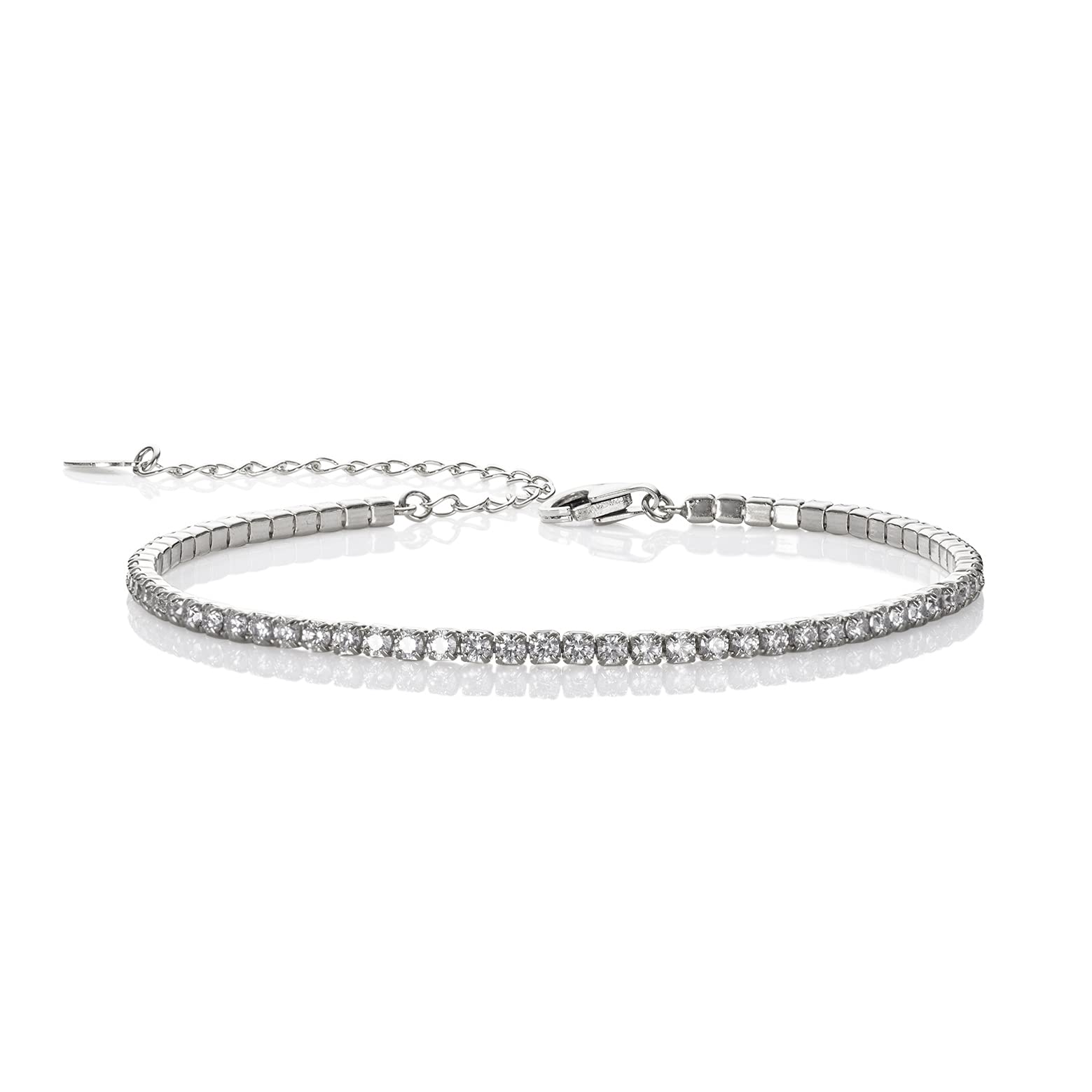 namana 925 Sterling Silver Tennis Bracelets for Women and Teenage Girls, Dainty Silver Tennis Bracelet set with Cubic Zirconia Stones, Sterling Silver Jewellery Gifts for Women