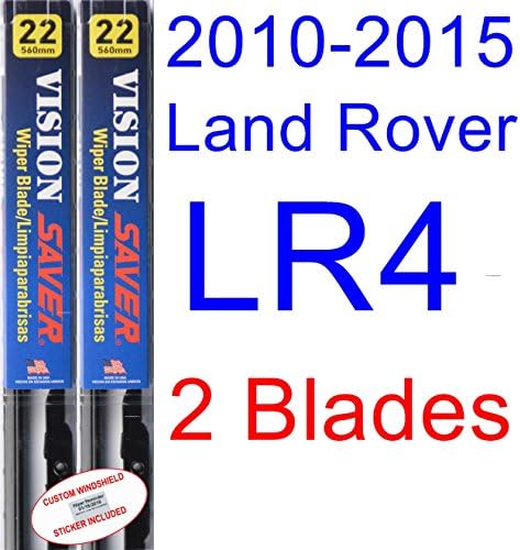 2010-2015 Land Rover LR4 Replacement Wiper Blade Set/Kit (Set of 2 Blades) (Saver Automotive Products-Vision Saver) (2011,2012,2013,2014)
