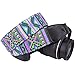 Wolven Pattern Canvas Camera Neck Shoulder Strap Belt Compatible with All DSLR/SLR/Men/Women etc, Purple Green Stripe