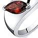 PEORA Garnet Museum Solitaire Ring for Women 925 Sterling Silver, Genuine Gemstone, 1.25 Carats Marquise Shape 10x5mm, Size 6, Engagement, Promise, Statement Ring, January Birthstone Ring