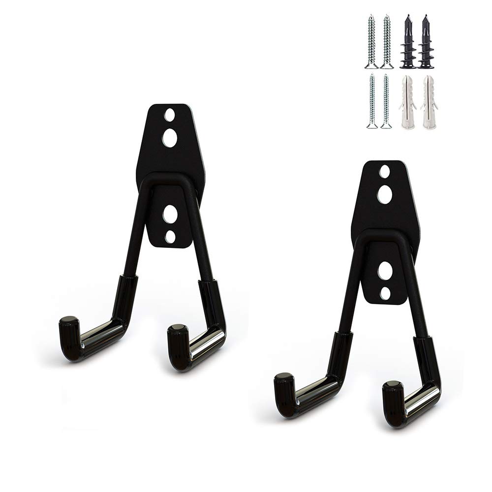 Shiwaki 2 pcs Garage Storage Utility Hooks Garage Tool Organizer Small square Metal rubber Mount Hooks