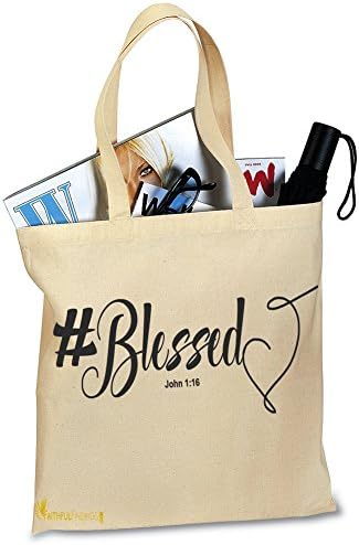 #Blessed, Faith-Inspired, Religious Tote Bag, Inspirational Bag, Romans 15:13, Christian Accessories