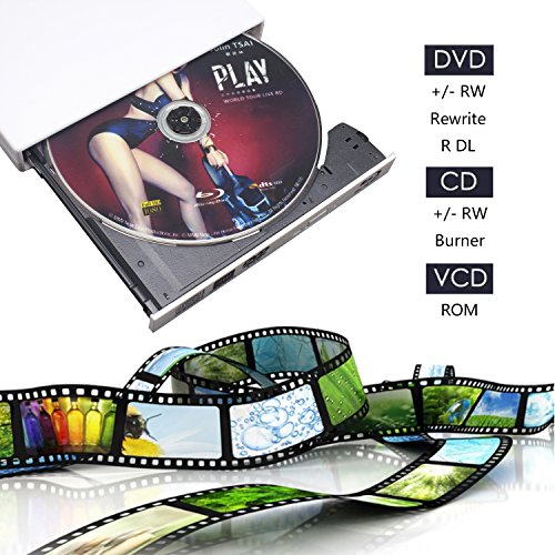 External Blu-ray DVD CD Drive, USB Portable DVD Burner,BD-ROM,DVD/CD-RW/ROM Writer/Player,Support XP/Win/Linux System Related Desktop, Notebook,PC - Thumbnail 6