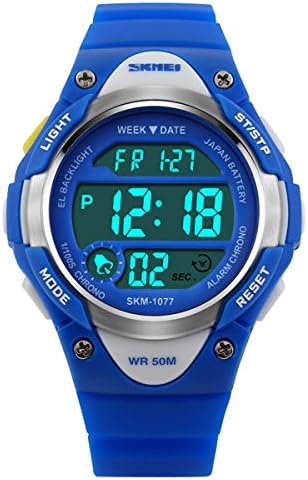 Kids Outdoor Waterproof Wrist Watches With Blue Silicone Sports Watch for Girls Boys