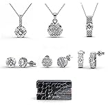 TK Beauty Swarovski Elements Luxury Crystal Pendant Necklace Earrings Jewelry Set