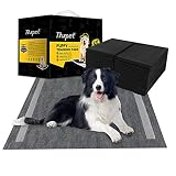 Thxpet Pet Puppy Pads Black Activated Carbon 22" by 23" Dog Pee Potty Training Pad 80Count