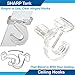 SHARP TANK Clear Hinged Ceiling Hooks - 40 Pack of T-Bar Track Clips for Suspended Ceilings - Hooks for Hanging Classroom Decorations, Office Signs, Plants - Holds up to 10 lbs