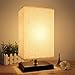 Seealle Wood Table Lamp, Minimalist Bedside Table Lamp, Simple Desk Lamp Fabric Bedside Nightstand Lamp for Bedroom, Coffee Table, Office, Dinning Table