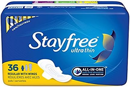 Stayfree Ultra Thin All-in-one with Wings, Regular, 36 Pads (Pack of 2)