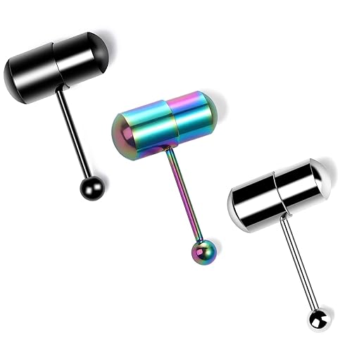 vibrating tongue ring jewelry TOOLSSIDE 3 pcs Vibrating Tongue Rings - Tongue Piercing Jewelry, Stainless  Steel Tongue Rings, Vibrating Tongue Piercing 14g, Tongue Ring Piercing Kit  in Saudi Arabia