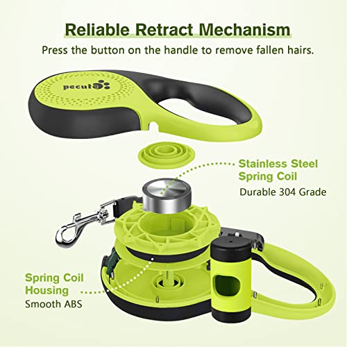 Pecute Retractable Dog Leash with Poo Bag Holder, 8m/26.2ft Dog Leash with 360° Tangle-Free Extended Leash, Anti-Slip Handle and Quick Brake Button, Suitable for Dogs Up to 110lbs/50kg in Weight
