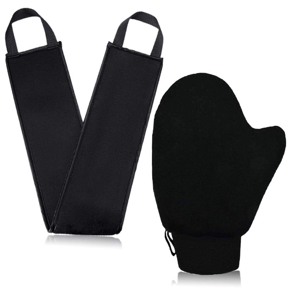 2 in 1 Self Tanning Mitt KIt-Self Tanning Glove-with Anti-Slip Elastic Wrist and Thumb,Tanning Back Applicator - Back Applicator Mitt Pad for Self Tanner,Ultra Soft and Streak Free(2 PACK)