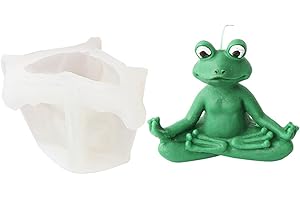 Xidmold 3D Yoga Frog Candle Mold Animal Silicone Mold for Chocolate, Candy, Cake Decor, Soy Wax Candle, Soap, Polymer Clay, Plaster, Resin Art (Frog)