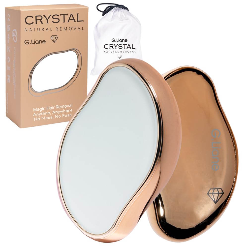 G.Liane Crystal Hair Eraser,Painless Nano Hair Removal,Magic Glass Hair Remover Stone,Reusable Epilator for Women and Men (Gold)