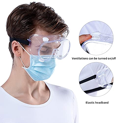 WSGG Medical Safety Goggles Fit Over Glasses for Men and Women, FDA