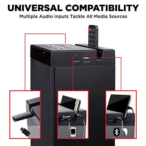 GOgroove Bluetooth Tower Speaker with Builtin Subwoofer BlueSYNC STW