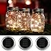 Austral Home 3 Pack Solar Mason Jar Lids Lights 10 LED Warm White Solar Powered Lights Screw on Silver Lids - Decorative Garden Outdoor Party - Jars not Included