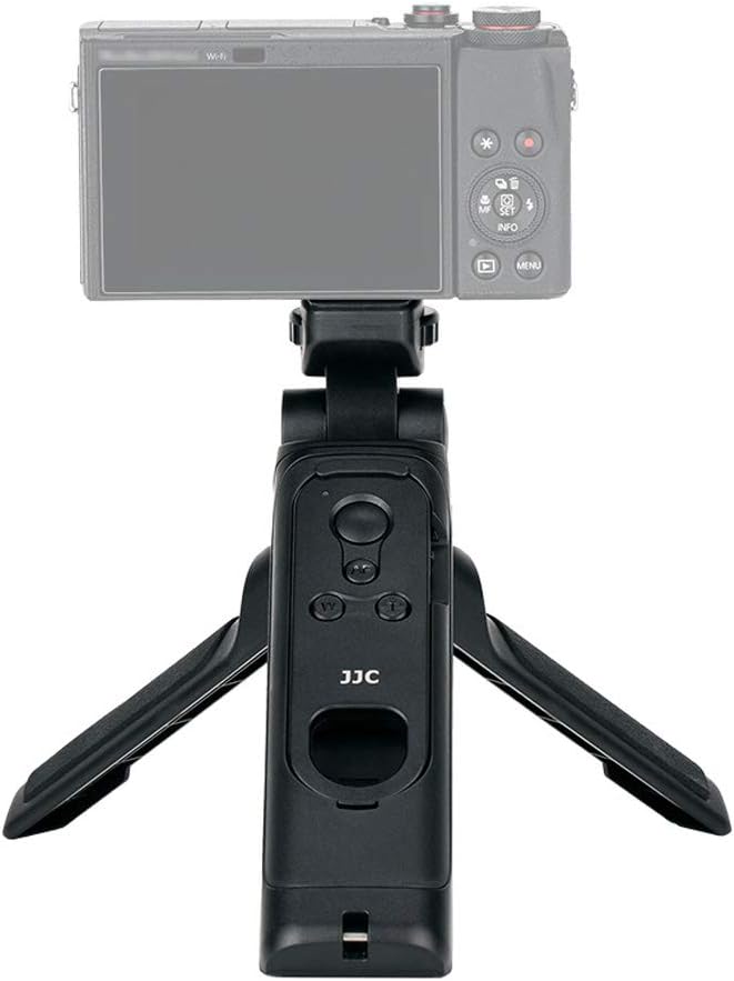 JJC Shooting Handgrip w/BR-E1 Remote Control for Canon R1 R10 R7 R6 R5 R RP 6D Mark II 90D 77D 850D 800D 200D II M6 Mark II M50 M200 G5 X Mark II SX70 HS Cameras