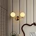 Maso Home, MS-61406 Double Lights Wall lamp, Fashion Simplicity Vintage Industrial Metal Based with Glass Material Shade of Wall lamp, Wall Sconce, Globe Shape (MS-61296)