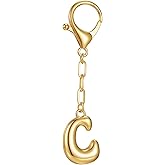 Udolfly Gold Initial Letter Keychains for Women Alphabet Bag Charm for Handbags Keyring Accessories Gifts