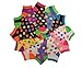 Differenttouch 12 Pairs Pack Women Low Cut Colorful Fancy Design Ankle Socks (9-11, Neon Polka Dot 103)