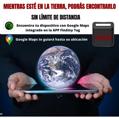 ICODI GPS Locator for Car without SIM Card without Distance Limit without Subscription, 1 Year Battery, Android and iOS, Waterproof IP67 Bluetooth Tracker Motorcycle, Children, Elderly and Objects