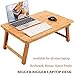Large Size Laptop Tray Desk NNEWVANTE Foldable Lap Table Bed Tray, TV Tray Floor Table Bamboo Adjustable Breakfast Serving Tray Writing Gaming 4 Leg Latches Support up to 18in Laptop, 25.6×17.7inthumb 1