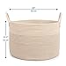 OrganiHaus Extra Large Blanket Basket for Living Room 20x13, Natural Cotton Rope Laundry Basket, Sturdy Hamper for Toy Storage, Cushions & Pillows Storage Bin, Nursery Decor Hamper - White/Brown