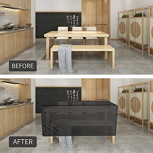 Patio Table Cover Black, Heavy Duty 600D Oxford Deck Box Cover, Outdoor