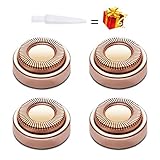 Replacement Heads for Facial Hair Remover, 18K Rose Gold Hair Remover Replacement Heads fit Electric Facial Hair Remover for Face, Leg, Armpit, Back, etc, 5 count (1 cleaning brush)