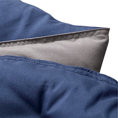 YGJT Comforter Set Queen Reversible Down Alternative Comforter Duvet Insert Thin Quilt for Spring Summer Autumn Lightweight Washable Navy Blue Grey 90 x 90 inch