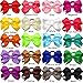 JOYOYO 40Pcs Boutique Grosgrain Ribbon Hair Bows Pigtail Holders Elastic Ties Hair Bands For Girls Schoolgirls Teens Gifts In Pairs