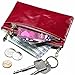 Women's Triple Zipper Leather Coin Purse Change wallet Coin Pouch RFID Card Holder with Key Ring