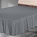Bed Ruffle Skirt (King, Grey) Brushed Microfiber Bed Wrap with Platform - Easy Fit Gathered Style 3 Sided Coverage by Utopia Bedding