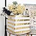 BAIST Fabric Storage Cubes,Fancy Big Collapsible Linen Bed Drawer Storage Baskets Bins Organizers for Playroom Books Toys School Days 4-Pack,White Stripe 11 * 11in