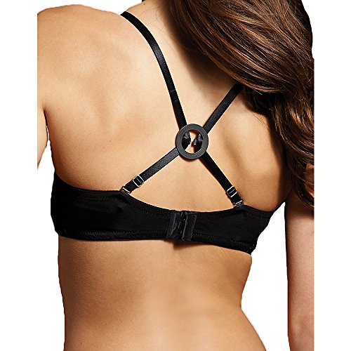 Maidenform Four-Piece Racerback Bra Clips Spalline, Black (Clear/Black), Taglia Unica Donna