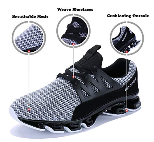 Wander G Mens Casual Walking Shoes Blade Outdoor Sport Sneakers Mesh Breathable Fashion Shoe for Sports Gym Walking (44 EU = Men 10.5 D(M) US, Gray)